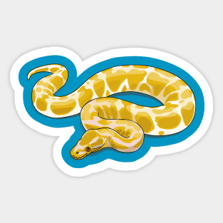 Burmese python snake cartoon illustration Sticker